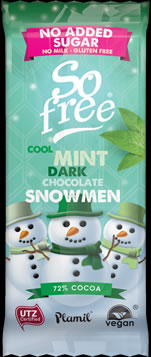 so-free-nas-cool-mint-snowmen-plamil-bio Dunkle Schoko-Schneemänner mit Minzgeschmack im 3er - 30g
