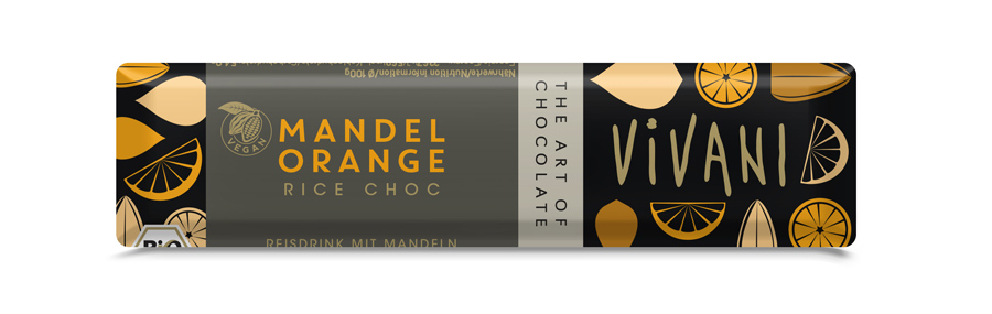 Bio Mandel Orange Rice Schokoriegel