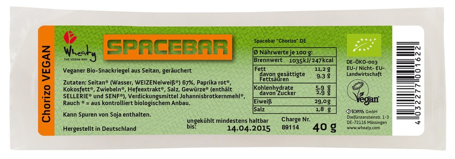 Bio Würstchen Spacebar Chorizo 40gr