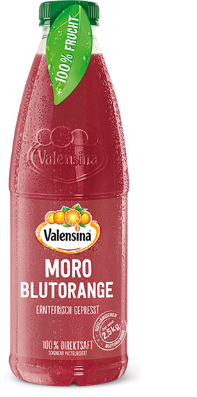 Valensina-100-Erntefrisch-Gepresst-Moro-Blutorange-Flasche 100% Erntefrisch Gepresst Moro Blutorange Flasche