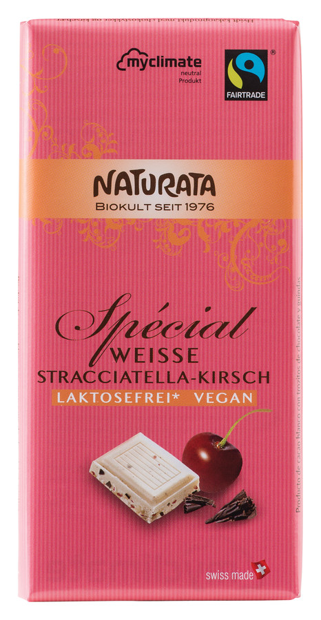 Bio Speziale weisse Reismilch Stracciatella-Kirsch Schokolade