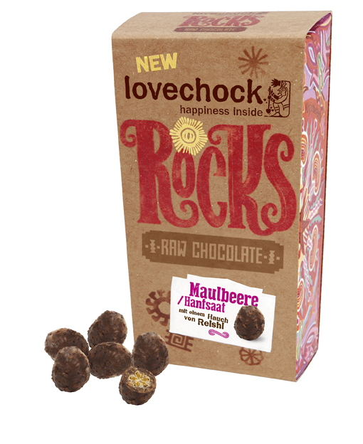 Bio Schokolade Rocks Maulbeere Hanfsaat